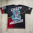 Férfi technikai póló (rashguard) - kígyós mintával - fekete pólón