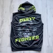 Férfi vastag mellény (rashguard) - majmos mintával - fekete mellényen