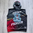 Férfi vastag mellény (rashguard) - kígyós mintával - fekete mellényen
