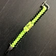 Paracord karkötő - Neonzöld, fekete - Új dobós mintával