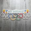 Fali Éremakasztó Fából - MY MEDALS hosszúkás (50 x 19cm)