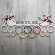 Fali Éremakasztó Fából -  wrestling, (38 x 20cm)