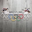 Fali Éremakasztó Fából - wrestling (50 x 23cm)