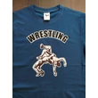 Férfi póló - Wrestling mintás - kék-fekete