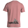 Gyerek póló - Nagy wrestling felirattal dobós mintával - rózsaszín pólón