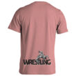 Gyerek póló - Nagy wrestling felirattal dobós mintával - rózsaszín pólón