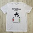 Férfi technikai póló - wrestling is calling.. - fehér, fekete (piros, zöld)