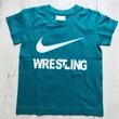 Gyerek póló, smaragd zöld - fehér nike wrestling mintával