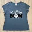 Női farmerkék póló, wrestling mom