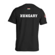 Férfi póló - Hungary felirattal, középen címerrel - fekete pólón