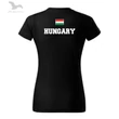 Női fekete póló, HUNGARY felirattal