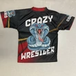 Férfi V nyakú technikai póló (rashguard) - Kobra mintával - sötét pólón