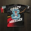 Férfi technikai póló (rashguard) - Kobra mintával - sötét pólón