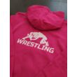 Női kapucnis, cipzáros pulóver, új wrestling mintával, pink-fehér