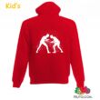 Felnőtt és gyerek kapucnis pulóver-piros,fehér