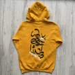 Felnőtt és gyerek kapucnis pamut birkózó pulóver, wrestling fanatic-napsárga