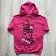 Felnőtt és gyerek kapucnis pamut birkózó pulóver, wrestling fanatic-pink