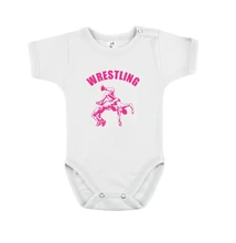 Baba-body, pamut fehér - Dobós - neon pink mintával - KÜLÖNBÖZŐ UJJHOSSZÚSÁGBAN
