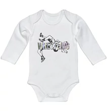 Baba-body, hosszú ujjas, pamut fehér-hologramos mintával Baba-body, hosszú ujjas, pamut fehér-hologramos mintával