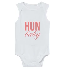 Baba-body, ujjatlan, pamut babarózsaszín HUN Baby felirattal