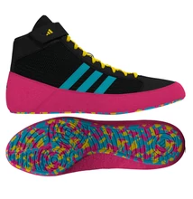 ADIDAS HAVOC - JQ4995 Gyerek fűzős birkózócipő  (Fekete-rózsaszín-kék-sárga)