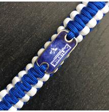 Paracord karkötő - Kék, fehér - Wrestling szőnyeges mintával