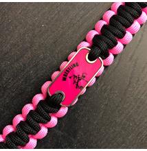 Paracord karkötő - Pink, fekete - Dobós mintával