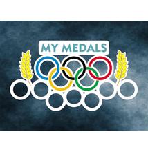 Fali Éremakasztó Fából - MY MEDALS (38 x 21cm)