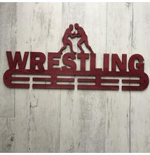 Fali Éremakasztó Fából - WRESTLING 2 soros, bordó (49x22cm)