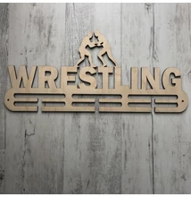 Fali Éremakasztó Fából - WRESTLING - 2 soros bézs (49x22cm)