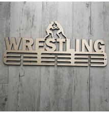 Fali Éremakasztó Fából - WRESTLING 3 soros bézs (50x23cm)