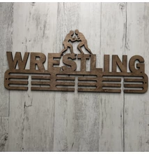 Fali Éremakasztó Fából - WRESTLING 3 soros világosbarna (50x23cm)