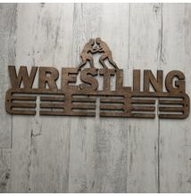 Fali Éremakasztó Fából - WRESTLING 3 soros világosbarna (50x23cm)