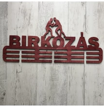 Fali Éremakasztó Fából - BIRKÓZÁS - 3 soros bordó (50x23cm)