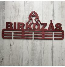 Fali Éremakasztó Fából - BIRKÓZÁS - 3 soros bordó (50x23cm)