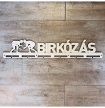Fali Éremakasztó Fából - BIRKÓZÁS - egy soros, bézs (65x12cm)