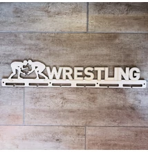 Fali Éremakasztó Fából - WRESTLING - egy soros, bézs (65x12cm)