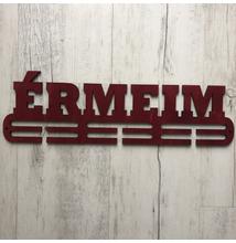 Fali éremakasztó fából 2 soros-Érmeim, bordó (38x12cm)