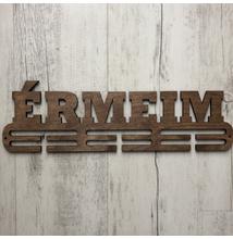 Fali éremakasztó fából 2 soros-Érmeim, barna (38x12cm)