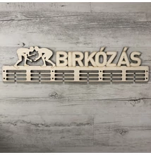Fali Éremakasztó Fából - BIRKÓZÁS - 3 soros, bézs (65x16cm)