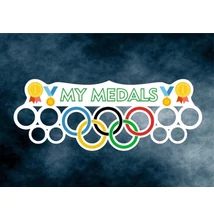 Fali Éremakasztó Fából - MY MEDALS hosszúkás (50 x 19cm)