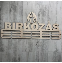 Fali Éremakasztó Fából - BIRKÓZÁS - 3 soros bézs (70x30cm)