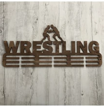 Fali Éremakasztó Fából - WRESTLING - 3 soros világosbarna (70x30cm)