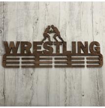 Fali Éremakasztó Fából - WRESTLING - 3 soros világosbarna (70x30cm)