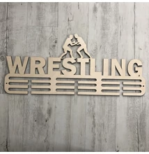 Fali Éremakasztó Fából - WRESTLING - 3 soros bézs (70x30cm)