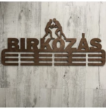 Fali Éremakasztó Fából - BIRKÓZÁS - 3 soros világosbarna (70x30cm)