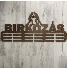Fali Éremakasztó Fából - BIRKÓZÁS - 3 soros világosbarna (70x30cm)
