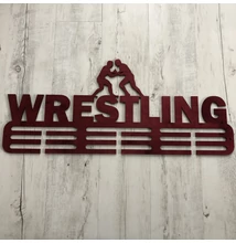 Fali Éremakasztó Fából - WRESTLING 3 soros bordó (70x30cm)