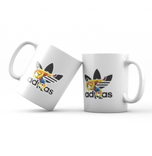 Bögre - Birkózó Adidas, színes mintával - fehér bögrén