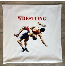 Díszpárna, fehér-wrestling